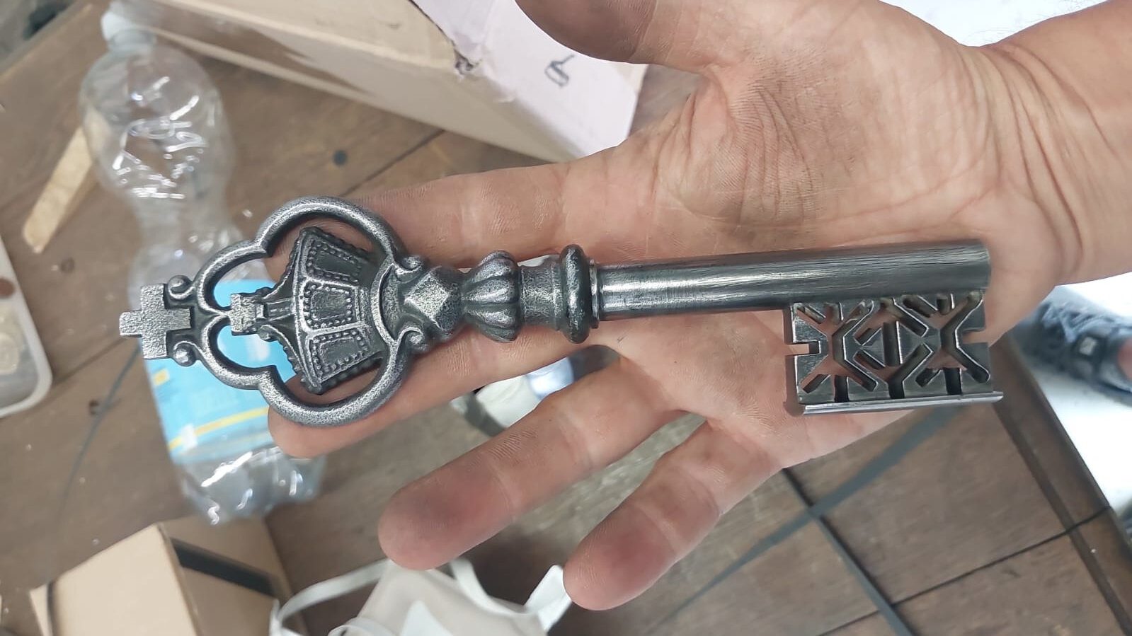 Key for an eighteenth-century Piedmontese Baroque strongbox, finished
