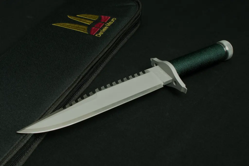 Left side of the First Blood 1of13 replica with the MAURO engraving and the number 1of13 on the ricasso